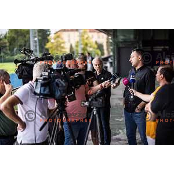 Cem Basgul during press conference in Ljudski vrt, Maribor, Slovenia on September 9, 2025. Photo: Jure Banfi