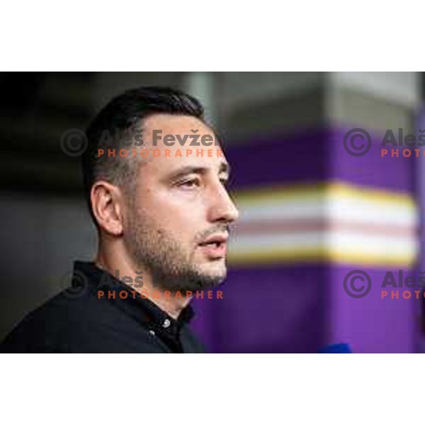 Cem Basgul during press conference in Ljudski vrt, Maribor, Slovenia on September 9, 2025. Photo: Jure Banfi