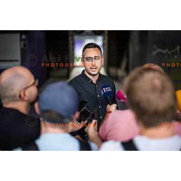 Cem Basgul during press conference in Ljudski vrt, Maribor, Slovenia on September 9, 2025. Photo: Jure Banfi