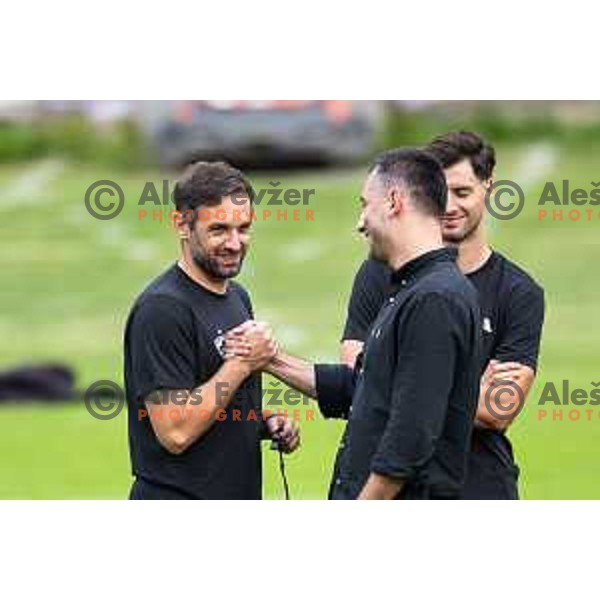 Radomir Dalovic, new head coach of NK Maribor and Cem Basgul during training in Ljudski vrt, Maribor, Slovenia on September 9, 2025. Photo: Jure Banfi
