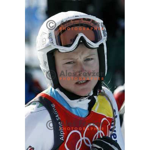 Ana Drev (SLO) at 2006 Torino Winter Olympic games Super G women\'s race in San Sicario on February 20, 2006