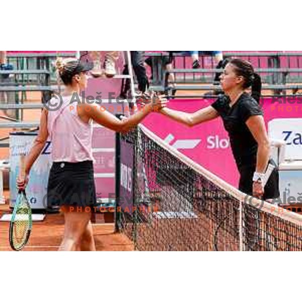 Dalila Jakupovic (SLO) and Maja Chwalinska (POL) compete at Zavarovalnica Sava, WTA 125, Ljubljana, Slovenia on September 11, 2025