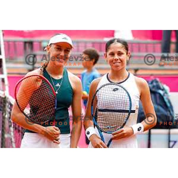 Kaja Juvan (SLO) and Georgia Pedone (ITA) at Zavarovalnica Sava, WTA 125, Ljubljana, Slovenia on September 11, 2025