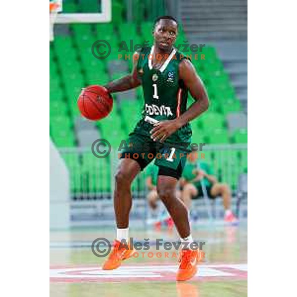 Umoja Gibson of Cedevita Olimpija in action during preseason friendly match between Cedevita Olimpija and Cedevita Zagreb in Ljubljana, Slovenia on September 12, 2025. Photo: Filip Barbalic