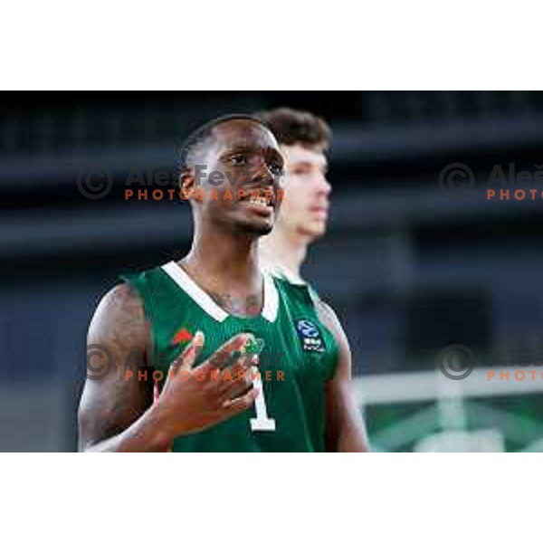 Umoja Gibson of Cedevita Olimpija in action during preseason friendly match between Cedevita Olimpija and Cedevita Zagreb in Ljubljana, Slovenia on September 12, 2025. Photo: Filip Barbalic