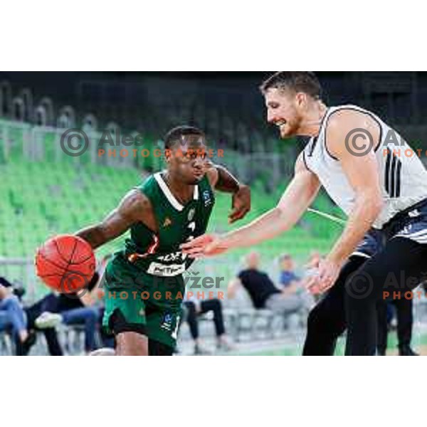 Umoja Gibson of Cedevita Olimpija in action during preseason friendly match between Cedevita Olimpija and Cedevita Zagreb in Ljubljana, Slovenia on September 12, 2025. Photo: Filip Barbalic