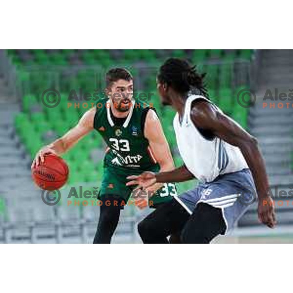 Nikos Choukgaz of Cedevita Olimpija in action during preseason friendly match between Cedevita Olimpija and Cedevita Zagreb in Ljubljana, Slovenia on September 12, 2025. Photo: Filip Barbalic