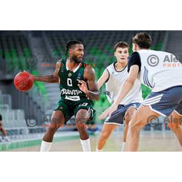 DJ Stewart of Cedevita Olimpija in action during preseason friendly match between Cedevita Olimpija and Cedevita Zagreb in Ljubljana, Slovenia on September 12, 2025. Photo: Filip Barbalic