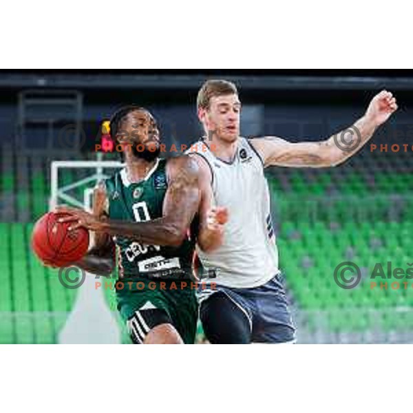 DJ Stewart of Cedevita Olimpija in action during preseason friendly match between Cedevita Olimpija and Cedevita Zagreb in Ljubljana, Slovenia on September 12, 2025. Photo: Filip Barbalic