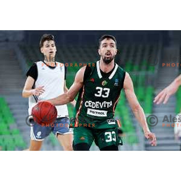 Nikos Choukgaz of Cedevita Olimpija in action during preseason friendly match between Cedevita Olimpija and Cedevita Zagreb in Ljubljana, Slovenia on September 12, 2025. Photo: Filip Barbalic