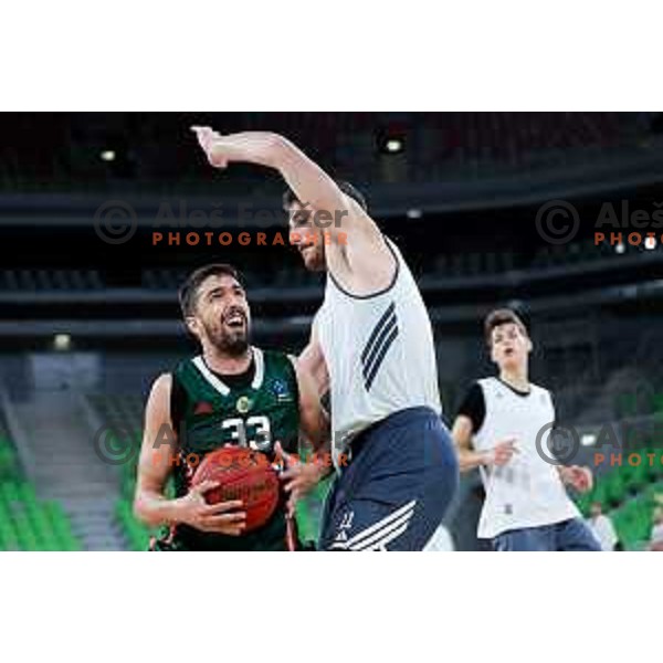 Nikos Choukgaz of Cedevita Olimpija in action during preseason friendly match between Cedevita Olimpija and Cedevita Zagreb in Ljubljana, Slovenia on September 12, 2025. Photo: Filip Barbalic