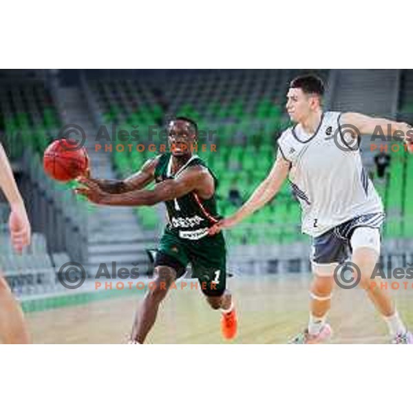 Umoja Gibson of Cedevita Olimpija in action during preseason friendly match between Cedevita Olimpija and Cedevita Zagreb in Ljubljana, Slovenia on September 12, 2025. Photo: Filip Barbalic