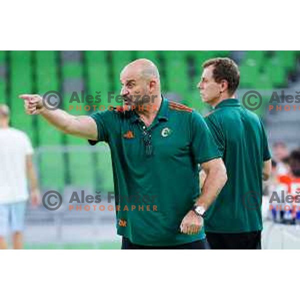 Head coach of Cedevita Olimpija, Zvezdan Mitrovic in action during preseason friendly match between Cedevita Olimpija and Cedevita Zagreb in Ljubljana, Slovenia on September 12, 2025. Photo: Filip Barbalic