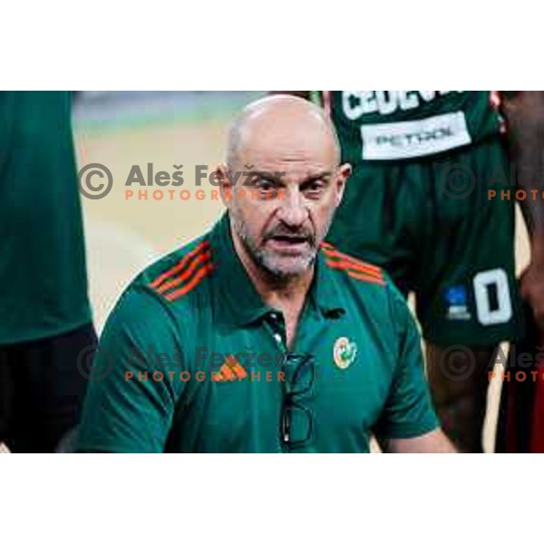 Head coach of Cedevita Olimpija, Zvezdan Mitrovic in action during preseason friendly match between Cedevita Olimpija and Cedevita Zagreb in Ljubljana, Slovenia on September 12, 2025. Photo: Filip Barbalic