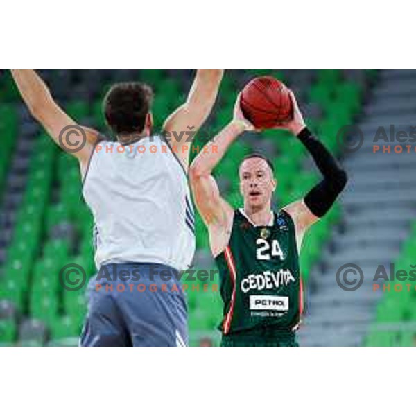 David Skara of Cedevita Olimpija in action during preseason friendly match between Cedevita Olimpija and Cedevita Zagreb in Ljubljana, Slovenia on September 12, 2025. Photo: Filip Barbalic