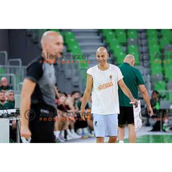 Head coach of Cedevita Zagreb, Vladimir Anzulovic in action during preseason friendly match between Cedevita Olimpija and Cedevita Zagreb in Ljubljana, Slovenia on September 12, 2025. Photo: Filip Barbalic