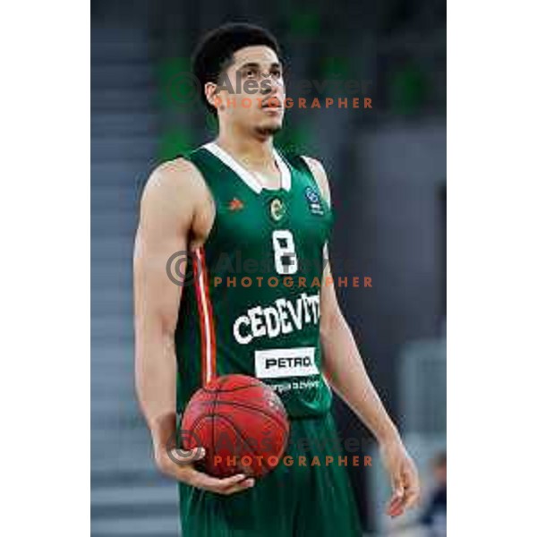 Cameron Houindo of Cedevita Olimpija in action during preseason friendly match between Cedevita Olimpija and Cedevita Zagreb in Ljubljana, Slovenia on September 12, 2025. Photo: Filip Barbalic