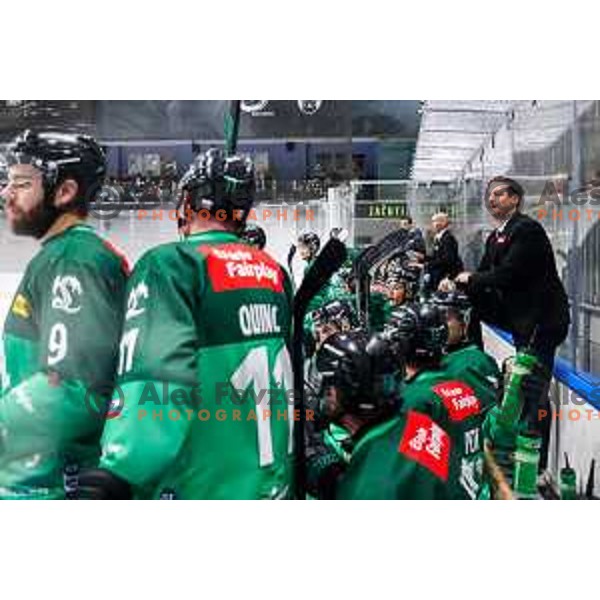 of SZ Olimpija in action during IceHL 2025/2026 ice-hockey match between SZ Olimpija and Vienna Capitals in Tivoli Hall, Ljubljana, Slovenia on September 12, 2025
