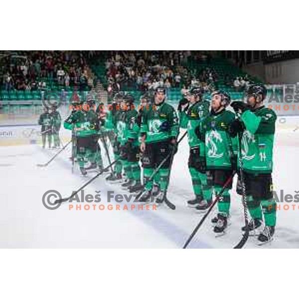 of SZ Olimpija in action during IceHL 2025/2026 ice-hockey match between SZ Olimpija and Vienna Capitals in Tivoli Hall, Ljubljana, Slovenia on September 12, 2025