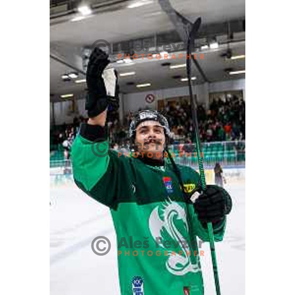 of SZ Olimpija in action during IceHL 2025/2026 ice-hockey match between SZ Olimpija and Vienna Capitals in Tivoli Hall, Ljubljana, Slovenia on September 12, 2025