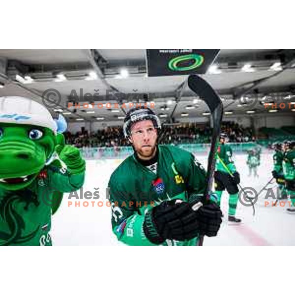 of SZ Olimpija in action during IceHL 2025/2026 ice-hockey match between SZ Olimpija and Vienna Capitals in Tivoli Hall, Ljubljana, Slovenia on September 12, 2025