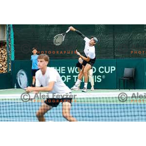 of Slovenia during Davis Cup match between Slovenia and Urugvay in Ljubljana, Slovenia on September 13, 2025