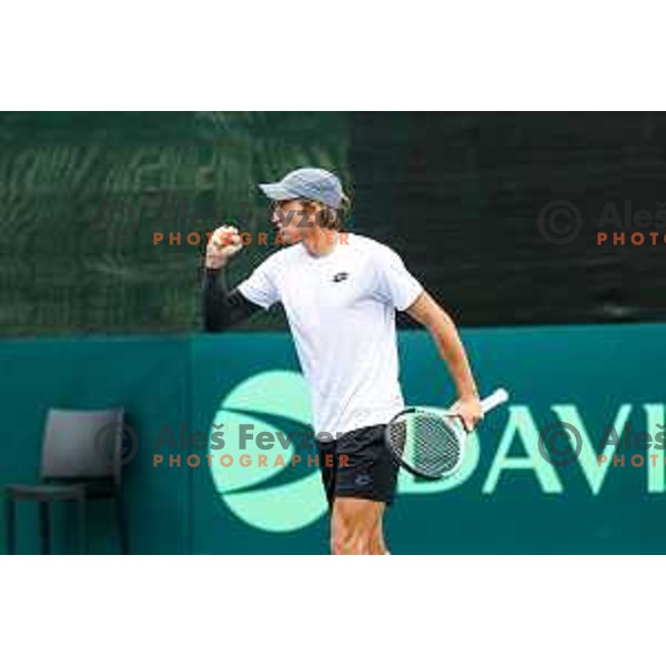of Slovenia during Davis Cup match between Slovenia and Urugvay in Ljubljana, Slovenia on September 13, 2025