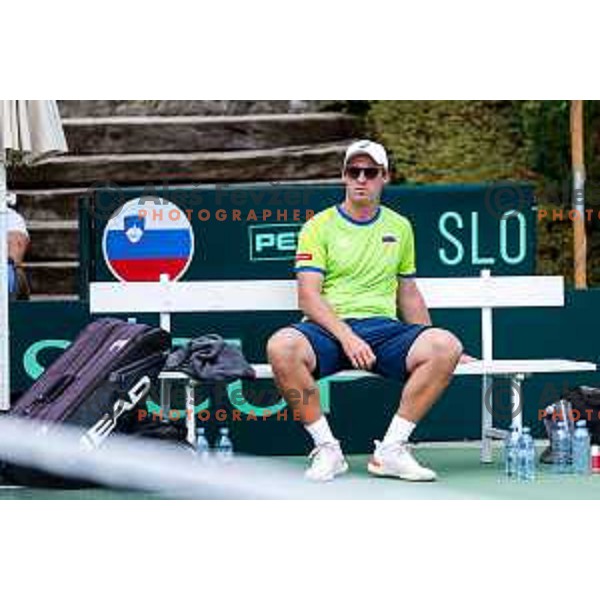 of Slovenia during Davis Cup match between Slovenia and Urugvay in Ljubljana, Slovenia on September 13, 2025