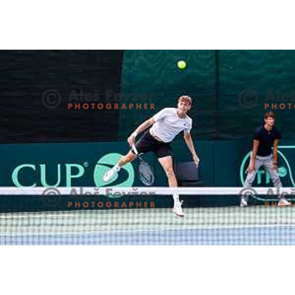 of Slovenia during Davis Cup match between Slovenia and Urugvay in Ljubljana, Slovenia on September 13, 2025