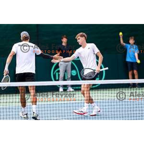 of Slovenia during Davis Cup match between Slovenia and Urugvay in Ljubljana, Slovenia on September 13, 2025