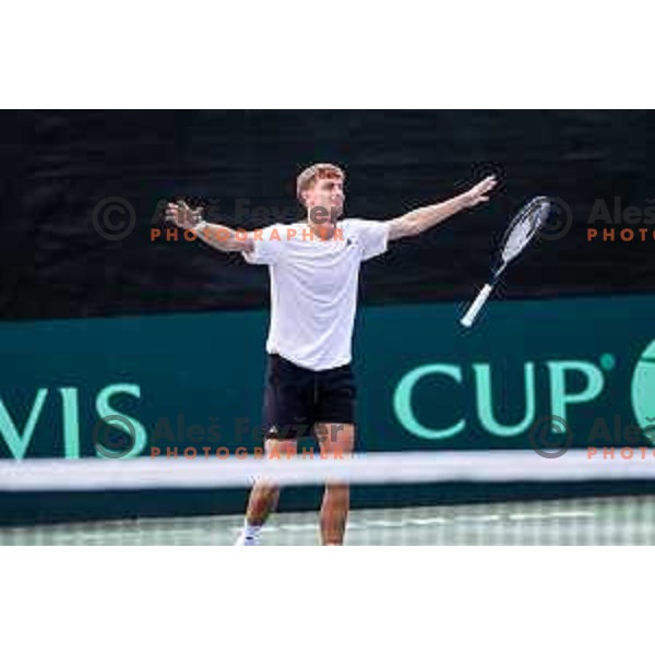 of Slovenia during Davis Cup match between Slovenia and Urugvay in Ljubljana, Slovenia on September 13, 2025