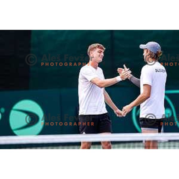 of Slovenia during Davis Cup match between Slovenia and Urugvay in Ljubljana, Slovenia on September 13, 2025