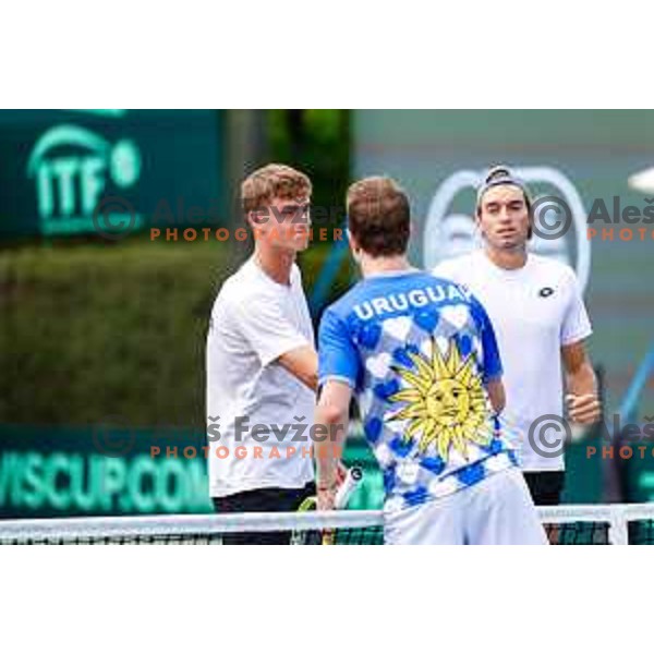 of Slovenia during Davis Cup match between Slovenia and Urugvay in Ljubljana, Slovenia on September 13, 2025