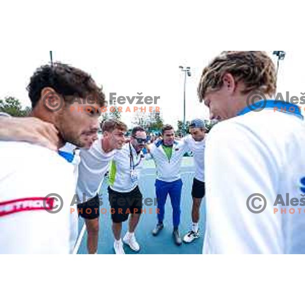 of Slovenia during Davis Cup match between Slovenia and Urugvay in Ljubljana, Slovenia on September 13, 2025