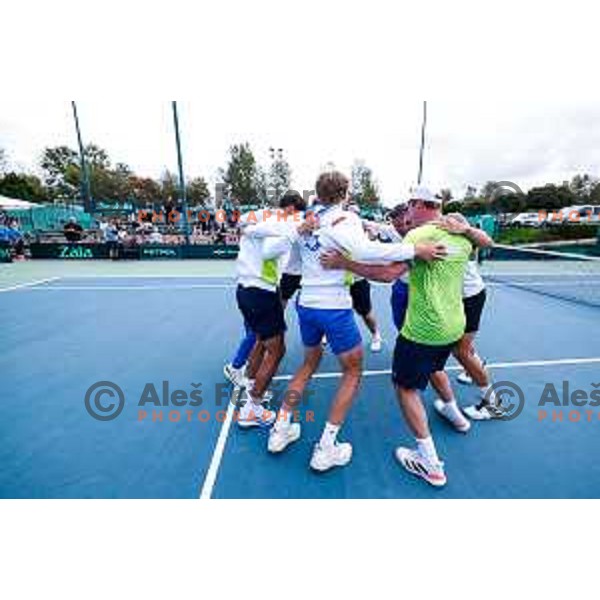 of Slovenia during Davis Cup match between Slovenia and Urugvay in Ljubljana, Slovenia on September 13, 2025