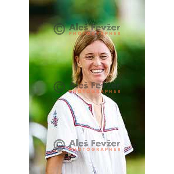 Maja Matevzic watches semi-final of Zavarovalnica Sava, WTA 125, Ljubljana, Slovenia on September 13, 2025