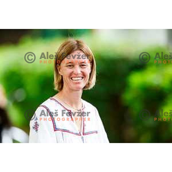 Maja Matevzic watches semi-final of Zavarovalnica Sava, WTA 125, Ljubljana, Slovenia on September 13, 2025