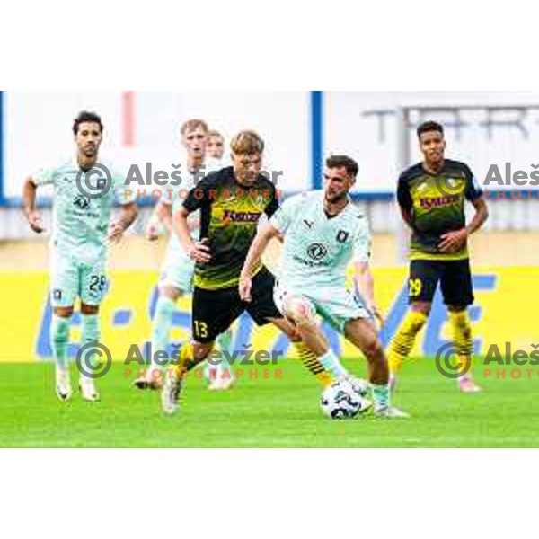 in action during Prva liga Telemach 2025/2026 football match between Kalcer Radomlje and Olimpija in Domzale, Slovenia on September 13, 2025