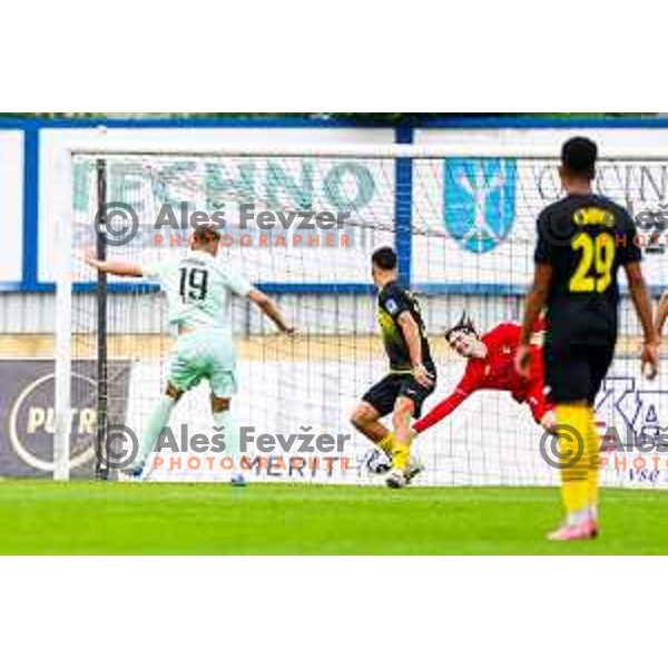 Nikola Jojic in action during Prva liga Telemach 2025/2026 football match between Kalcer Radomlje and Olimpija in Domzale, Slovenia on September 13, 2025