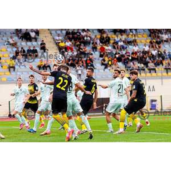 in action during Prva liga Telemach 2025/2026 football match between Kalcer Radomlje and Olimpija in Domzale, Slovenia on September 13, 2025