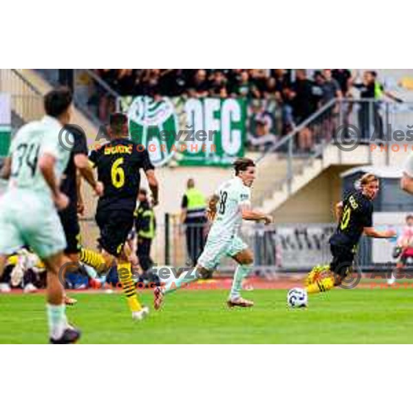 in action during Prva liga Telemach 2025/2026 football match between Kalcer Radomlje and Olimpija in Domzale, Slovenia on September 13, 2025