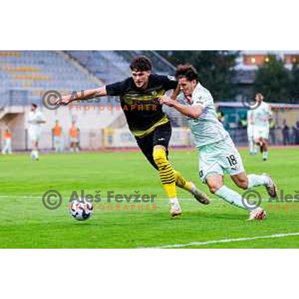 in action during Prva liga Telemach 2025/2026 football match between Kalcer Radomlje and Olimpija in Domzale, Slovenia on September 13, 2025
