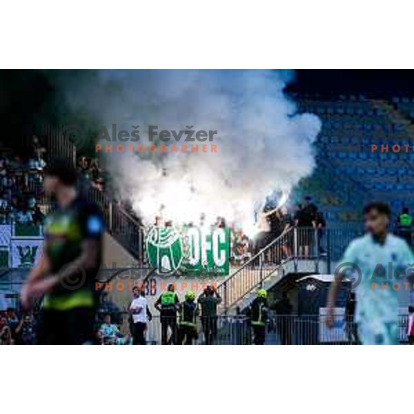 in action during Prva liga Telemach 2025/2026 football match between Kalcer Radomlje and Olimpija in Domzale, Slovenia on September 13, 2025