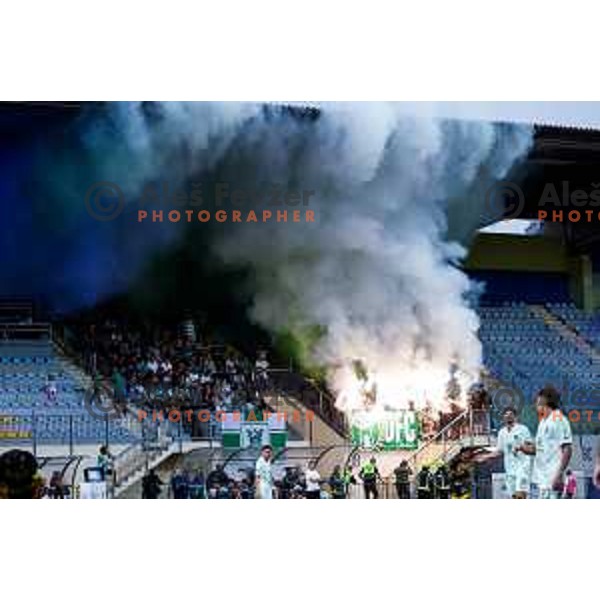 in action during Prva liga Telemach 2025/2026 football match between Kalcer Radomlje and Olimpija in Domzale, Slovenia on September 13, 2025