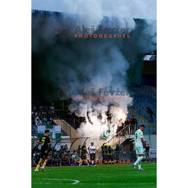 in action during Prva liga Telemach 2025/2026 football match between Kalcer Radomlje and Olimpija in Domzale, Slovenia on September 13, 2025