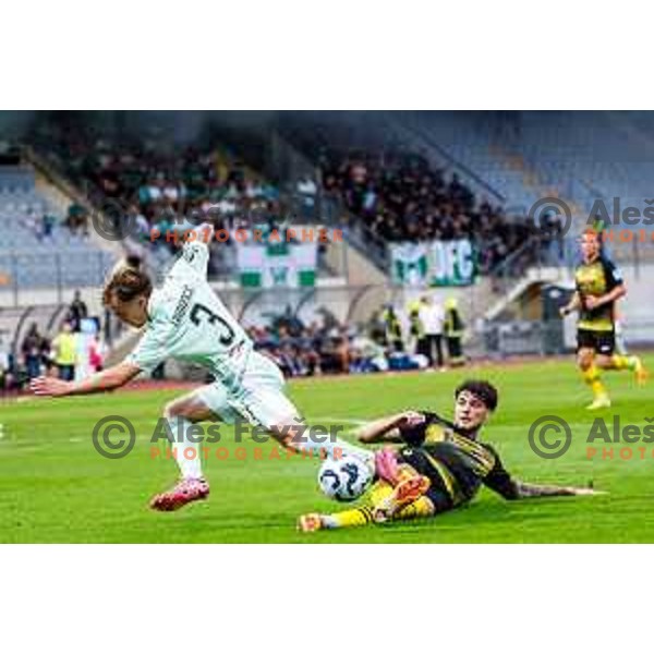 in action during Prva liga Telemach 2025/2026 football match between Kalcer Radomlje and Olimpija in Domzale, Slovenia on September 13, 2025