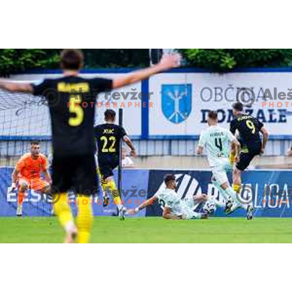 in action during Prva liga Telemach 2025/2026 football match between Kalcer Radomlje and Olimpija in Domzale, Slovenia on September 13, 2025