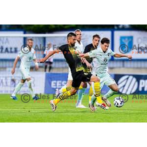 in action during Prva liga Telemach 2025/2026 football match between Kalcer Radomlje and Olimpija in Domzale, Slovenia on September 13, 2025