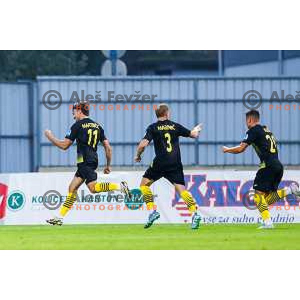 in action during Prva liga Telemach 2025/2026 football match between Kalcer Radomlje and Olimpija in Domzale, Slovenia on September 13, 2025