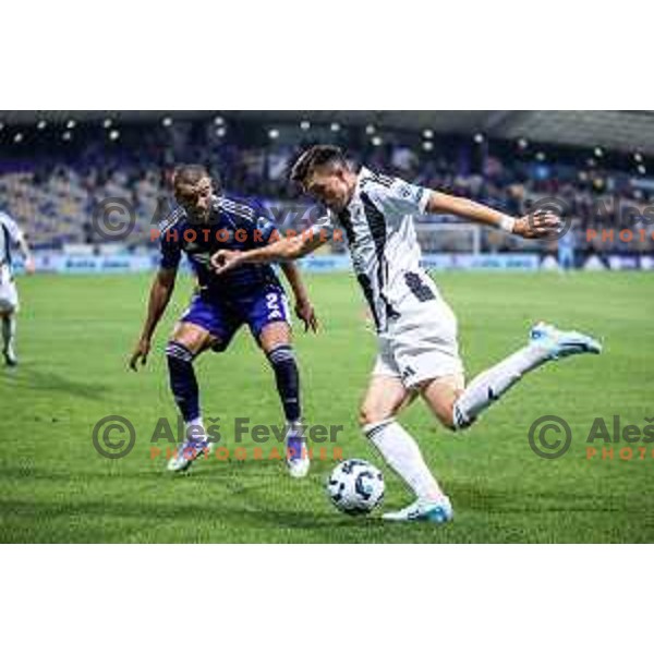 Nejc Ajhmajer in action during Prva liga Telemach 2025/26 football match between NK Maribor and NK Mura in Ljudski vrt, Maribor, Slovenia on September 13, 2025. Photo: Jure Banfi